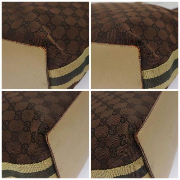 GUCCI GG Canvas Sherry Line Tote Bag Brown - Picture 16 of 16